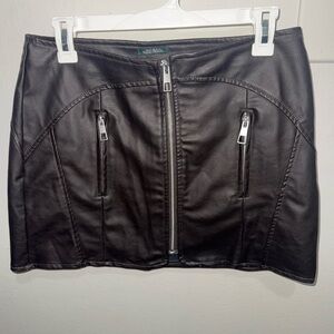 Wild Fable Black Faux Leather Mini Skirt